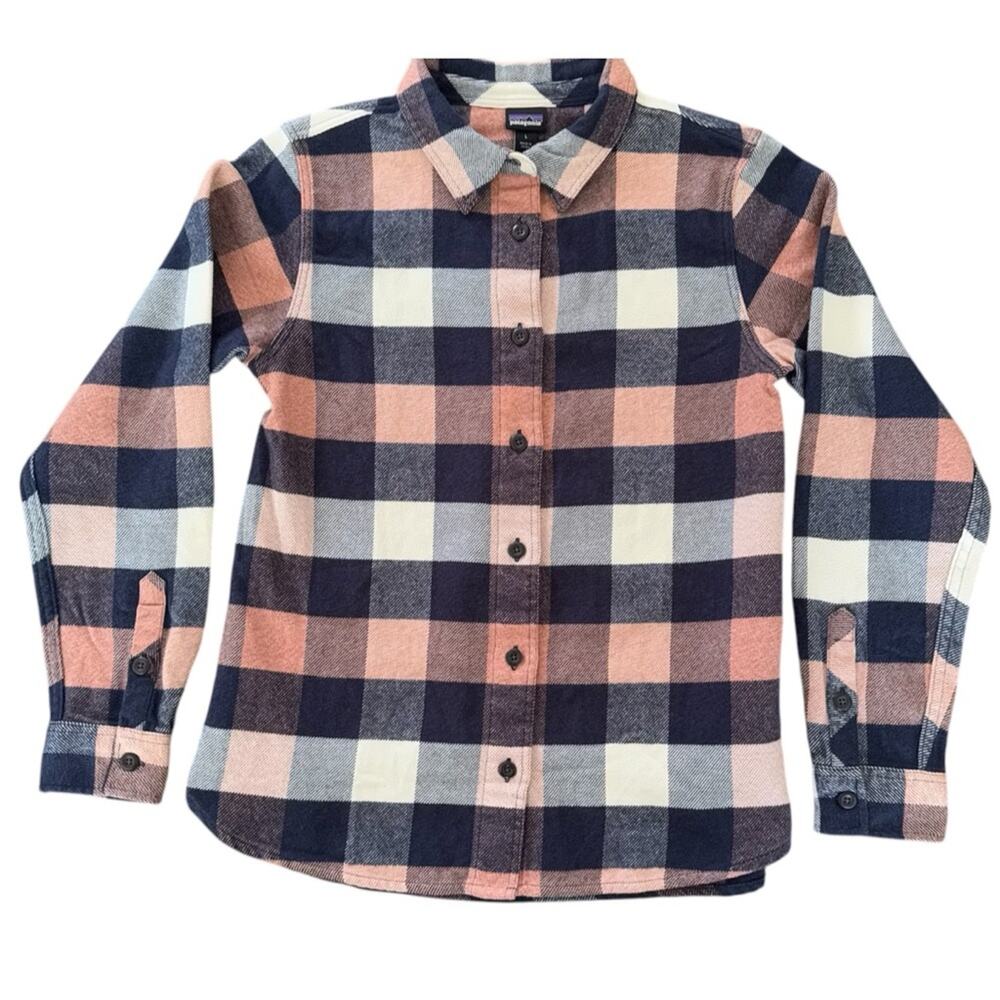 Patagonia Girls’  Fjord Flannel Long Sleeve Button Shirt Size L (12)